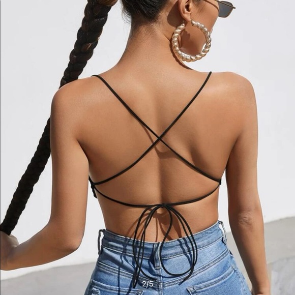 Crisscross Backless Cami Top - Picture 2 of 2